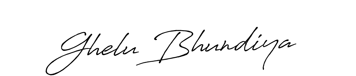 Make a beautiful signature design for name Ghelu Bhundiya. With this signature (Antro_Vectra_Bolder) style, you can create a handwritten signature for free. Ghelu Bhundiya signature style 7 images and pictures png