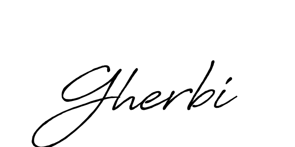 How to make Gherbi signature? Antro_Vectra_Bolder is a professional autograph style. Create handwritten signature for Gherbi name. Gherbi signature style 7 images and pictures png