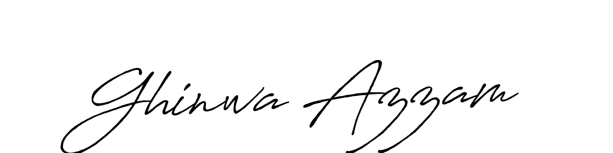 Make a beautiful signature design for name Ghinwa Azzam. With this signature (Antro_Vectra_Bolder) style, you can create a handwritten signature for free. Ghinwa Azzam signature style 7 images and pictures png