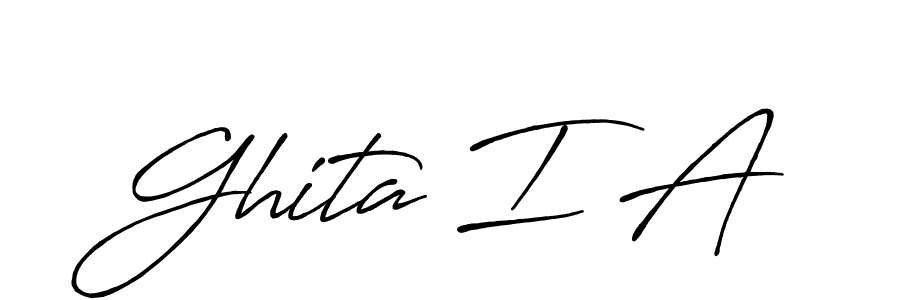 How to make Ghita I A name signature. Use Antro_Vectra_Bolder style for creating short signs online. This is the latest handwritten sign. Ghita I A signature style 7 images and pictures png