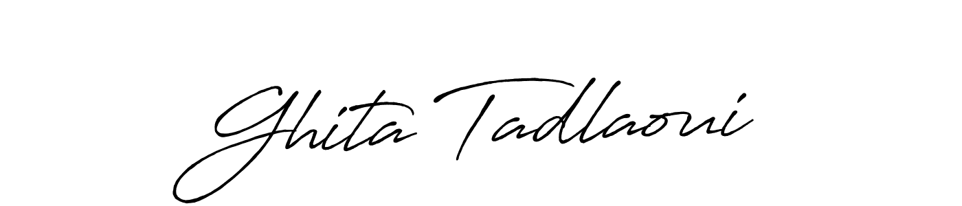 Make a short Ghita Tadlaoui signature style. Manage your documents anywhere anytime using Antro_Vectra_Bolder. Create and add eSignatures, submit forms, share and send files easily. Ghita Tadlaoui signature style 7 images and pictures png