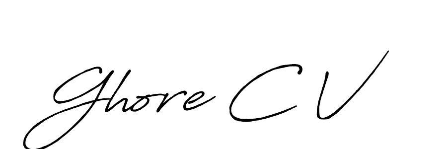 Similarly Antro_Vectra_Bolder is the best handwritten signature design. Signature creator online .You can use it as an online autograph creator for name Ghore C V. Ghore C V signature style 7 images and pictures png
