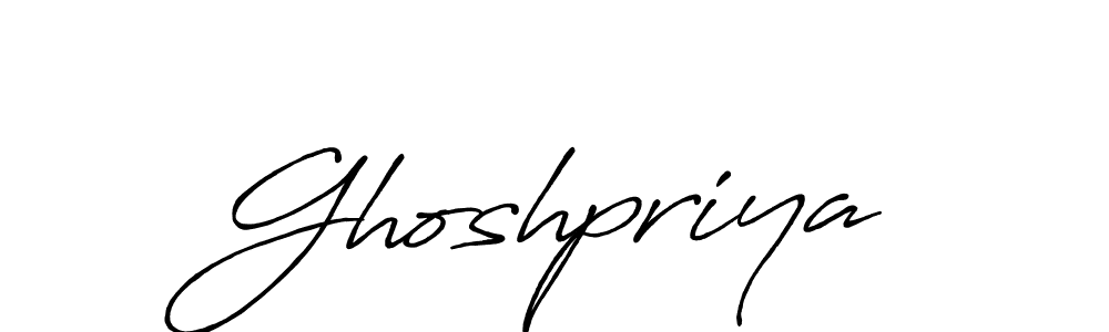Make a beautiful signature design for name Ghoshpriya. With this signature (Antro_Vectra_Bolder) style, you can create a handwritten signature for free. Ghoshpriya signature style 7 images and pictures png