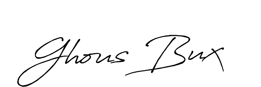 Use a signature maker to create a handwritten signature online. With this signature software, you can design (Antro_Vectra_Bolder) your own signature for name Ghous Bux. Ghous Bux signature style 7 images and pictures png