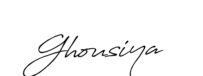 Use a signature maker to create a handwritten signature online. With this signature software, you can design (Antro_Vectra_Bolder) your own signature for name Ghousiya. Ghousiya signature style 7 images and pictures png