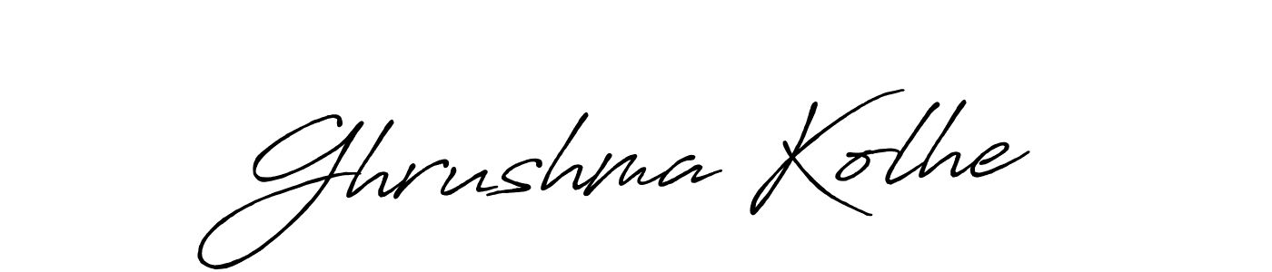 How to make Ghrushma Kolhe signature? Antro_Vectra_Bolder is a professional autograph style. Create handwritten signature for Ghrushma Kolhe name. Ghrushma Kolhe signature style 7 images and pictures png