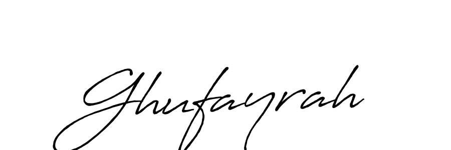 How to make Ghufayrah signature? Antro_Vectra_Bolder is a professional autograph style. Create handwritten signature for Ghufayrah name. Ghufayrah signature style 7 images and pictures png