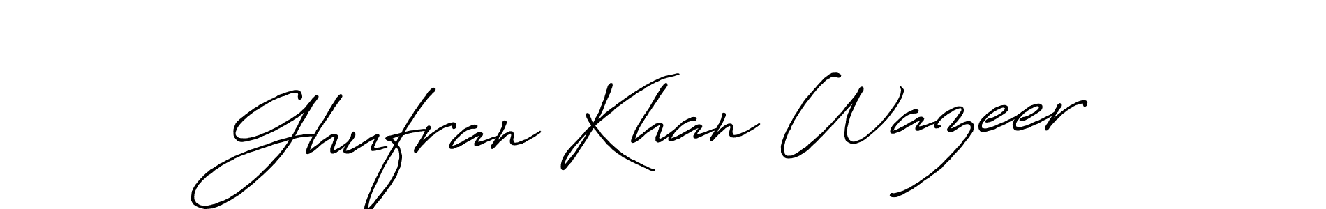 Make a beautiful signature design for name Ghufran Khan Wazeer. With this signature (Antro_Vectra_Bolder) style, you can create a handwritten signature for free. Ghufran Khan Wazeer signature style 7 images and pictures png