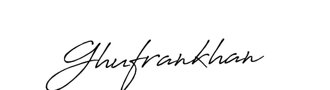 How to make Ghufrankhan name signature. Use Antro_Vectra_Bolder style for creating short signs online. This is the latest handwritten sign. Ghufrankhan signature style 7 images and pictures png