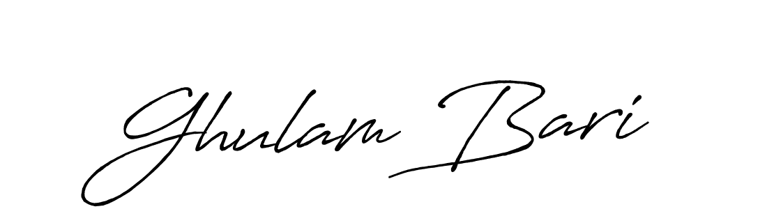 Use a signature maker to create a handwritten signature online. With this signature software, you can design (Antro_Vectra_Bolder) your own signature for name Ghulam Bari. Ghulam Bari signature style 7 images and pictures png
