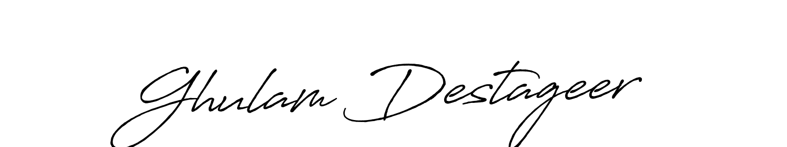 Make a beautiful signature design for name Ghulam Destageer. With this signature (Antro_Vectra_Bolder) style, you can create a handwritten signature for free. Ghulam Destageer signature style 7 images and pictures png