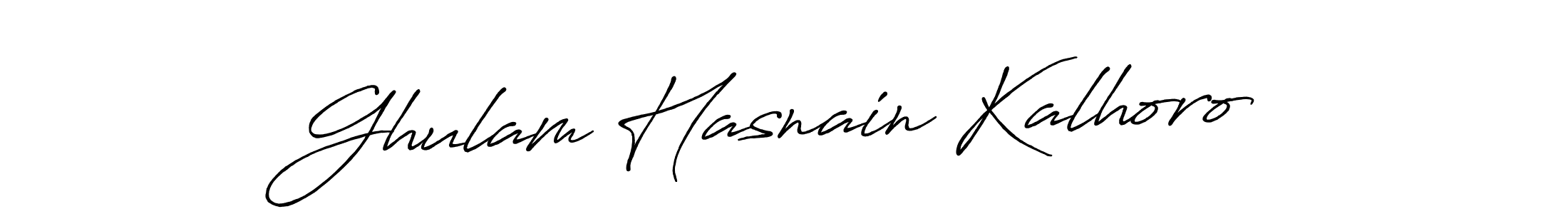 Use a signature maker to create a handwritten signature online. With this signature software, you can design (Antro_Vectra_Bolder) your own signature for name Ghulam Hasnain Kalhoro. Ghulam Hasnain Kalhoro signature style 7 images and pictures png