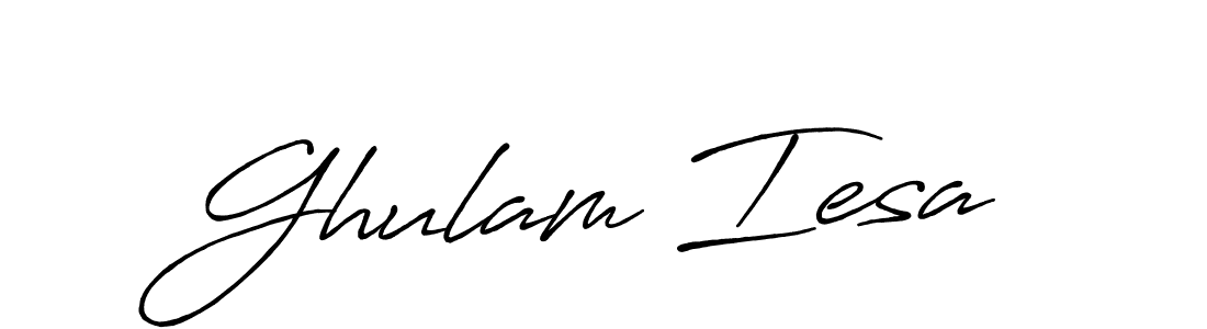 Also You can easily find your signature by using the search form. We will create Ghulam Iesa name handwritten signature images for you free of cost using Antro_Vectra_Bolder sign style. Ghulam Iesa signature style 7 images and pictures png