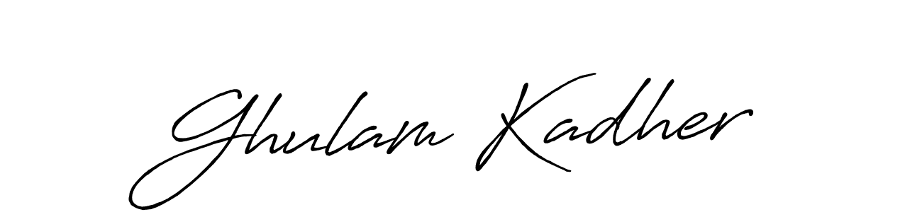 Design your own signature with our free online signature maker. With this signature software, you can create a handwritten (Antro_Vectra_Bolder) signature for name Ghulam Kadher. Ghulam Kadher signature style 7 images and pictures png