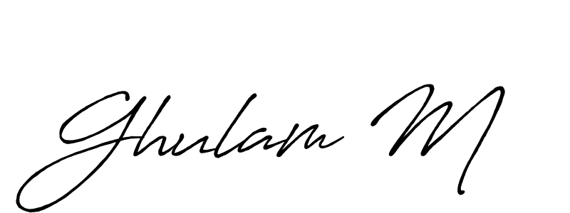 Also we have Ghulam M name is the best signature style. Create professional handwritten signature collection using Antro_Vectra_Bolder autograph style. Ghulam M signature style 7 images and pictures png