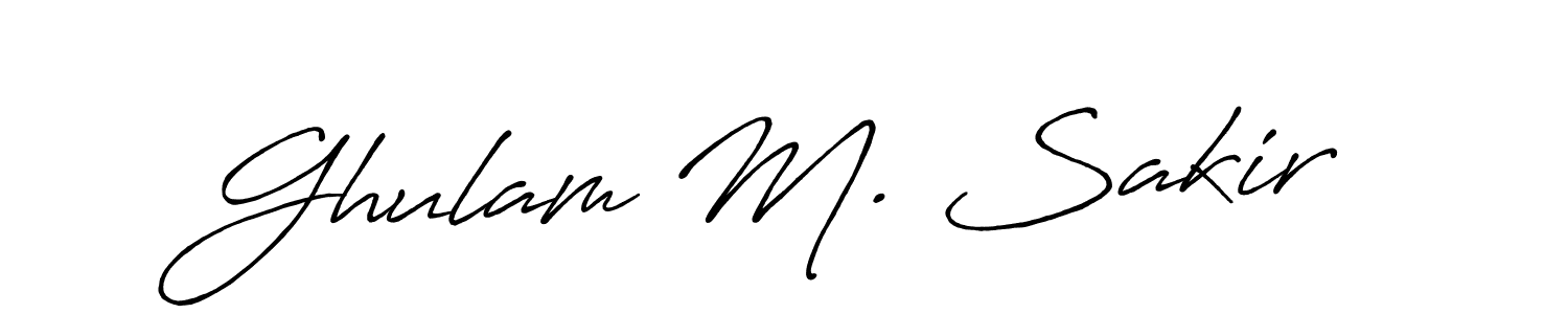 Make a beautiful signature design for name Ghulam M. Sakir. With this signature (Antro_Vectra_Bolder) style, you can create a handwritten signature for free. Ghulam M. Sakir signature style 7 images and pictures png