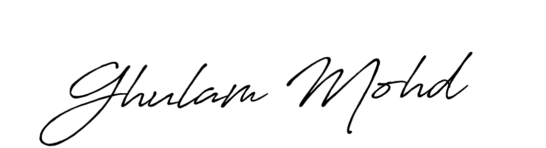 Use a signature maker to create a handwritten signature online. With this signature software, you can design (Antro_Vectra_Bolder) your own signature for name Ghulam Mohd. Ghulam Mohd signature style 7 images and pictures png