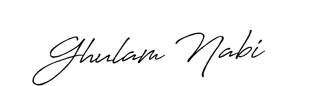 How to make Ghulam Nabi name signature. Use Antro_Vectra_Bolder style for creating short signs online. This is the latest handwritten sign. Ghulam Nabi signature style 7 images and pictures png