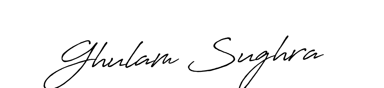 Antro_Vectra_Bolder is a professional signature style that is perfect for those who want to add a touch of class to their signature. It is also a great choice for those who want to make their signature more unique. Get Ghulam Sughra name to fancy signature for free. Ghulam Sughra signature style 7 images and pictures png