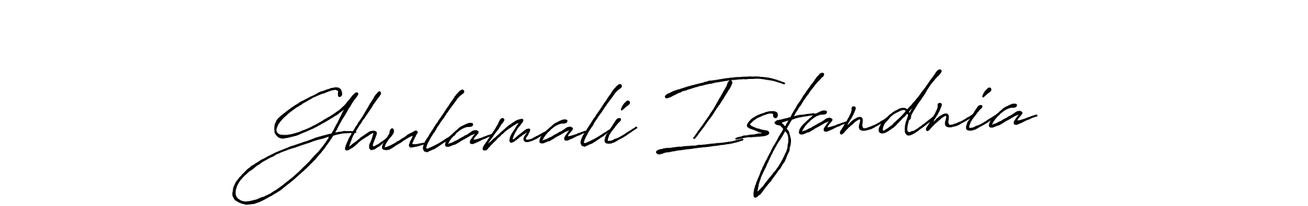 Design your own signature with our free online signature maker. With this signature software, you can create a handwritten (Antro_Vectra_Bolder) signature for name Ghulamali Isfandnia. Ghulamali Isfandnia signature style 7 images and pictures png