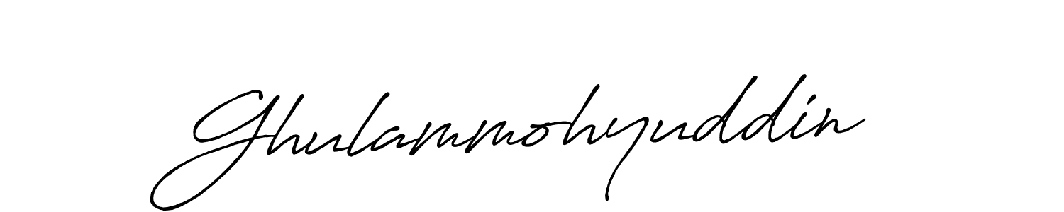 Create a beautiful signature design for name Ghulammohyuddin. With this signature (Antro_Vectra_Bolder) fonts, you can make a handwritten signature for free. Ghulammohyuddin signature style 7 images and pictures png