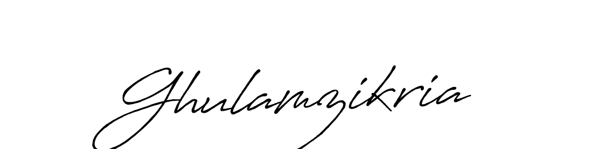 How to make Ghulamzikria name signature. Use Antro_Vectra_Bolder style for creating short signs online. This is the latest handwritten sign. Ghulamzikria signature style 7 images and pictures png