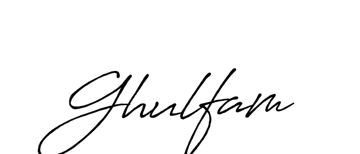 Make a beautiful signature design for name Ghulfam. With this signature (Antro_Vectra_Bolder) style, you can create a handwritten signature for free. Ghulfam signature style 7 images and pictures png