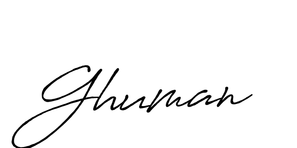 Make a beautiful signature design for name Ghuman. With this signature (Antro_Vectra_Bolder) style, you can create a handwritten signature for free. Ghuman signature style 7 images and pictures png