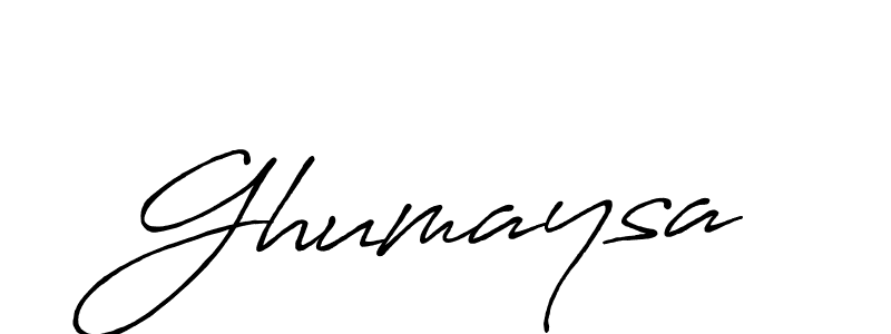 Create a beautiful signature design for name Ghumaysa. With this signature (Antro_Vectra_Bolder) fonts, you can make a handwritten signature for free. Ghumaysa signature style 7 images and pictures png