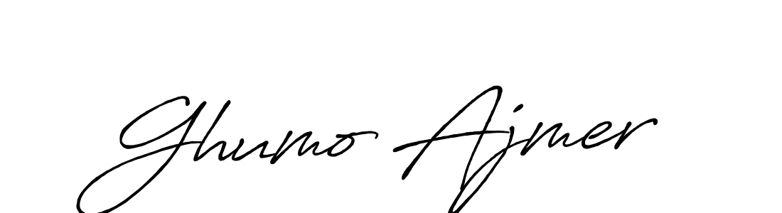 How to make Ghumo Ajmer name signature. Use Antro_Vectra_Bolder style for creating short signs online. This is the latest handwritten sign. Ghumo Ajmer signature style 7 images and pictures png