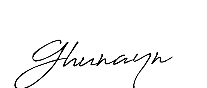 How to make Ghunayn name signature. Use Antro_Vectra_Bolder style for creating short signs online. This is the latest handwritten sign. Ghunayn signature style 7 images and pictures png