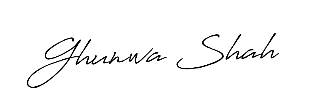 Use a signature maker to create a handwritten signature online. With this signature software, you can design (Antro_Vectra_Bolder) your own signature for name Ghunwa Shah. Ghunwa Shah signature style 7 images and pictures png