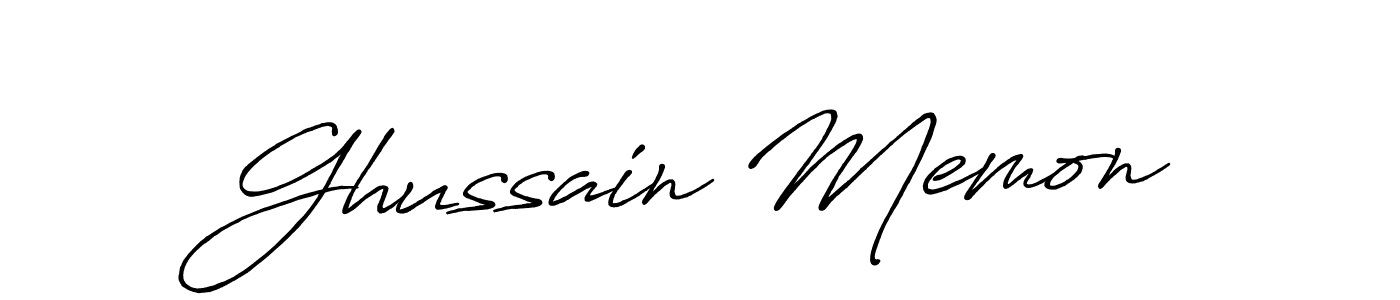 Design your own signature with our free online signature maker. With this signature software, you can create a handwritten (Antro_Vectra_Bolder) signature for name Ghussain Memon. Ghussain Memon signature style 7 images and pictures png