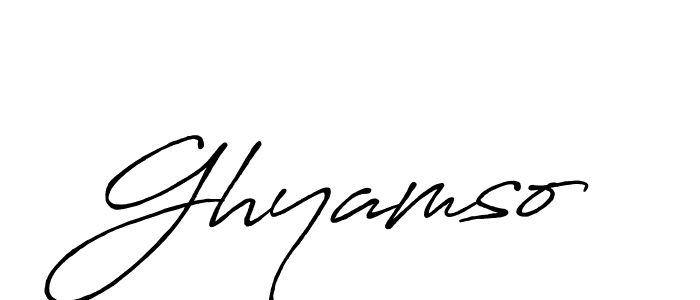 You should practise on your own different ways (Antro_Vectra_Bolder) to write your name (Ghyamso) in signature. don't let someone else do it for you. Ghyamso signature style 7 images and pictures png