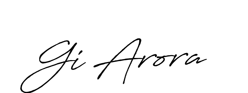 Similarly Antro_Vectra_Bolder is the best handwritten signature design. Signature creator online .You can use it as an online autograph creator for name Gi Arora. Gi Arora signature style 7 images and pictures png