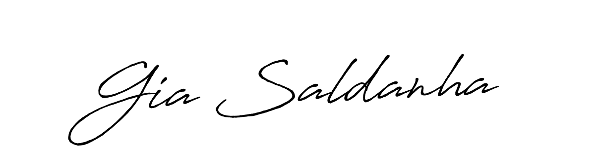 How to make Gia Saldanha name signature. Use Antro_Vectra_Bolder style for creating short signs online. This is the latest handwritten sign. Gia Saldanha signature style 7 images and pictures png