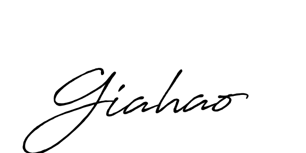 Design your own signature with our free online signature maker. With this signature software, you can create a handwritten (Antro_Vectra_Bolder) signature for name Giahao. Giahao signature style 7 images and pictures png