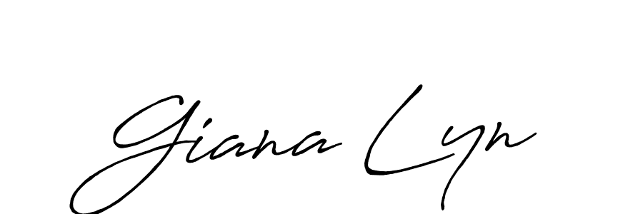 Giana Lyn stylish signature style. Best Handwritten Sign (Antro_Vectra_Bolder) for my name. Handwritten Signature Collection Ideas for my name Giana Lyn. Giana Lyn signature style 7 images and pictures png