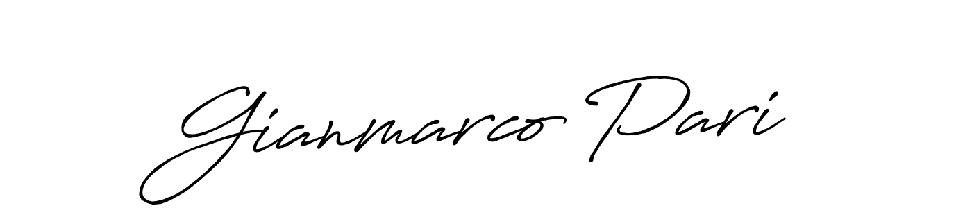 Design your own signature with our free online signature maker. With this signature software, you can create a handwritten (Antro_Vectra_Bolder) signature for name Gianmarco Pari. Gianmarco Pari signature style 7 images and pictures png