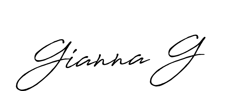 How to make Gianna G name signature. Use Antro_Vectra_Bolder style for creating short signs online. This is the latest handwritten sign. Gianna G signature style 7 images and pictures png