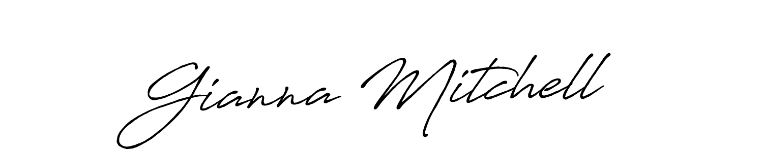 Gianna Mitchell stylish signature style. Best Handwritten Sign (Antro_Vectra_Bolder) for my name. Handwritten Signature Collection Ideas for my name Gianna Mitchell. Gianna Mitchell signature style 7 images and pictures png