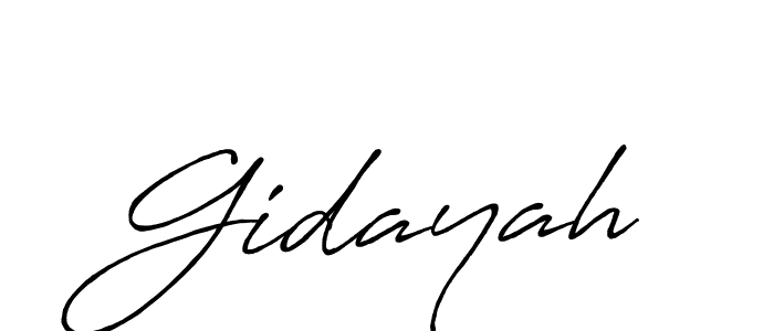 Use a signature maker to create a handwritten signature online. With this signature software, you can design (Antro_Vectra_Bolder) your own signature for name Gidayah. Gidayah signature style 7 images and pictures png