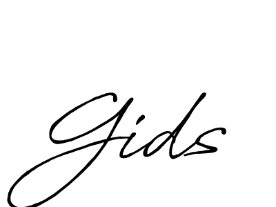 How to make Gids signature? Antro_Vectra_Bolder is a professional autograph style. Create handwritten signature for Gids name. Gids signature style 7 images and pictures png