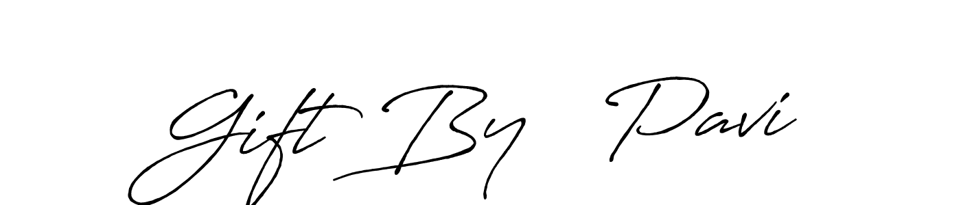 The best way (Antro_Vectra_Bolder) to make a short signature is to pick only two or three words in your name. The name Gift By   Pavi include a total of six letters. For converting this name. Gift By   Pavi signature style 7 images and pictures png