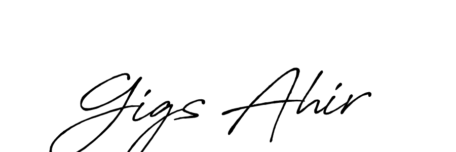 How to Draw Gigs Ahir signature style? Antro_Vectra_Bolder is a latest design signature styles for name Gigs Ahir. Gigs Ahir signature style 7 images and pictures png