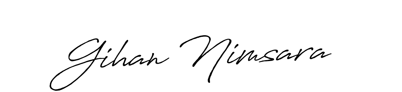 Gihan Nimsara stylish signature style. Best Handwritten Sign (Antro_Vectra_Bolder) for my name. Handwritten Signature Collection Ideas for my name Gihan Nimsara. Gihan Nimsara signature style 7 images and pictures png