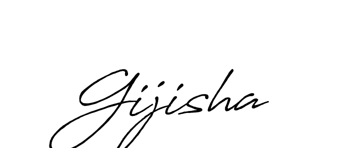 Gijisha stylish signature style. Best Handwritten Sign (Antro_Vectra_Bolder) for my name. Handwritten Signature Collection Ideas for my name Gijisha. Gijisha signature style 7 images and pictures png