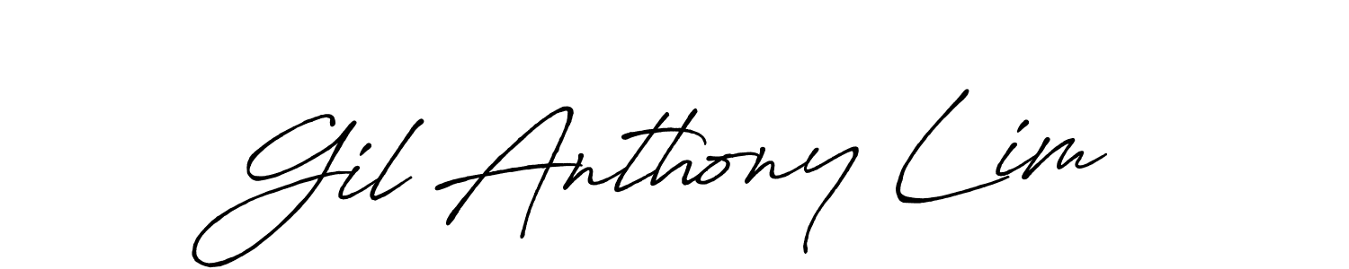 Create a beautiful signature design for name Gil Anthony Lim. With this signature (Antro_Vectra_Bolder) fonts, you can make a handwritten signature for free. Gil Anthony Lim signature style 7 images and pictures png