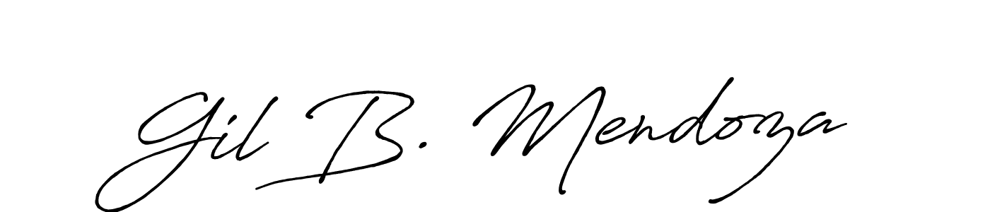 Make a beautiful signature design for name Gil B. Mendoza. With this signature (Antro_Vectra_Bolder) style, you can create a handwritten signature for free. Gil B. Mendoza signature style 7 images and pictures png