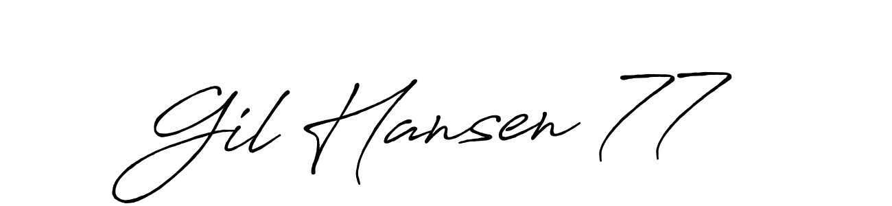 Design your own signature with our free online signature maker. With this signature software, you can create a handwritten (Antro_Vectra_Bolder) signature for name Gil Hansen 77. Gil Hansen 77 signature style 7 images and pictures png